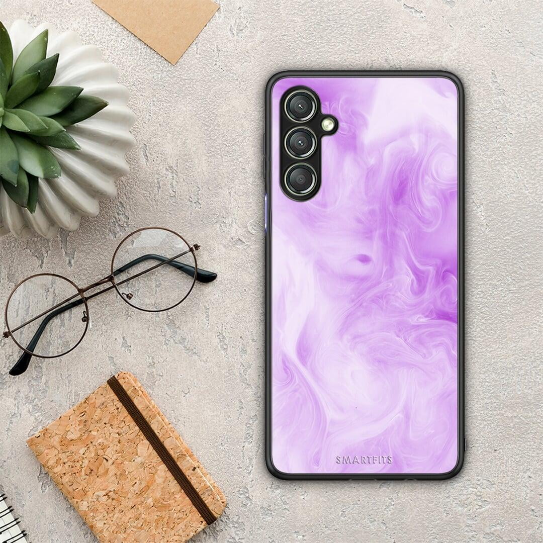 Θήκη Samsung Galaxy A24 4G Watercolor Lavender από τη Smartfits με σχέδιο στο πίσω μέρος και μαύρο περίβλημα | Samsung Galaxy A24 4G Watercolor Lavender Case with Colorful Back and Black Bezels
