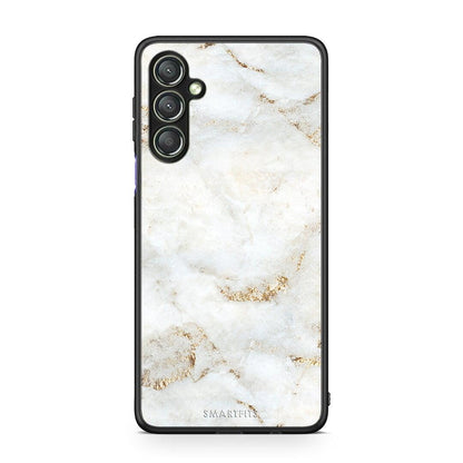 Θήκη Samsung Galaxy A24 4G White Gold Marble από τη Smartfits με σχέδιο στο πίσω μέρος και μαύρο περίβλημα | Samsung Galaxy A24 4G White Gold Marble Case with Colorful Back and Black Bezels