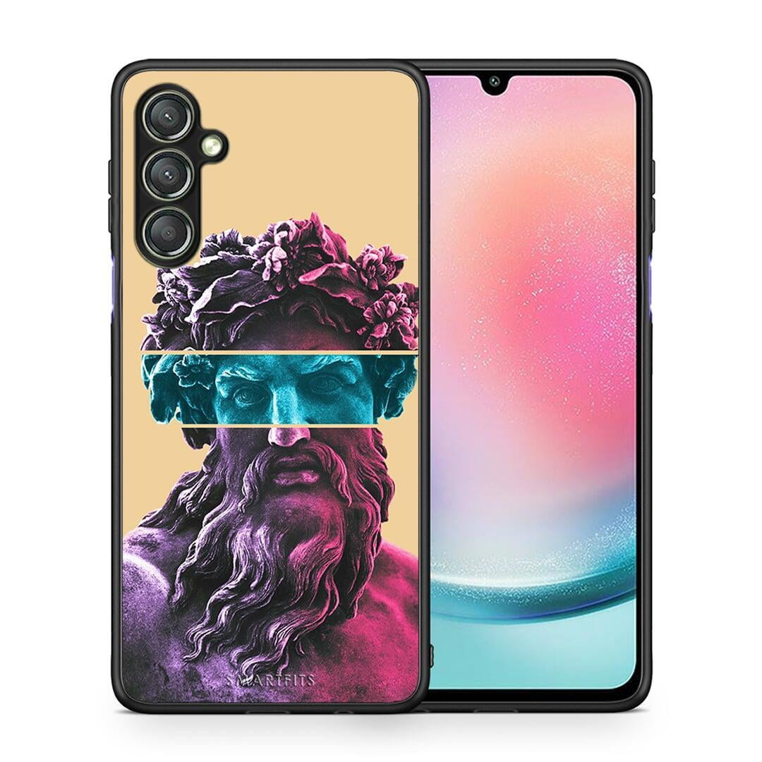 Θήκη Samsung Galaxy A24 4G Zeus Art από τη Smartfits με σχέδιο στο πίσω μέρος και μαύρο περίβλημα | Samsung Galaxy A24 4G Zeus Art Case with Colorful Back and Black Bezels