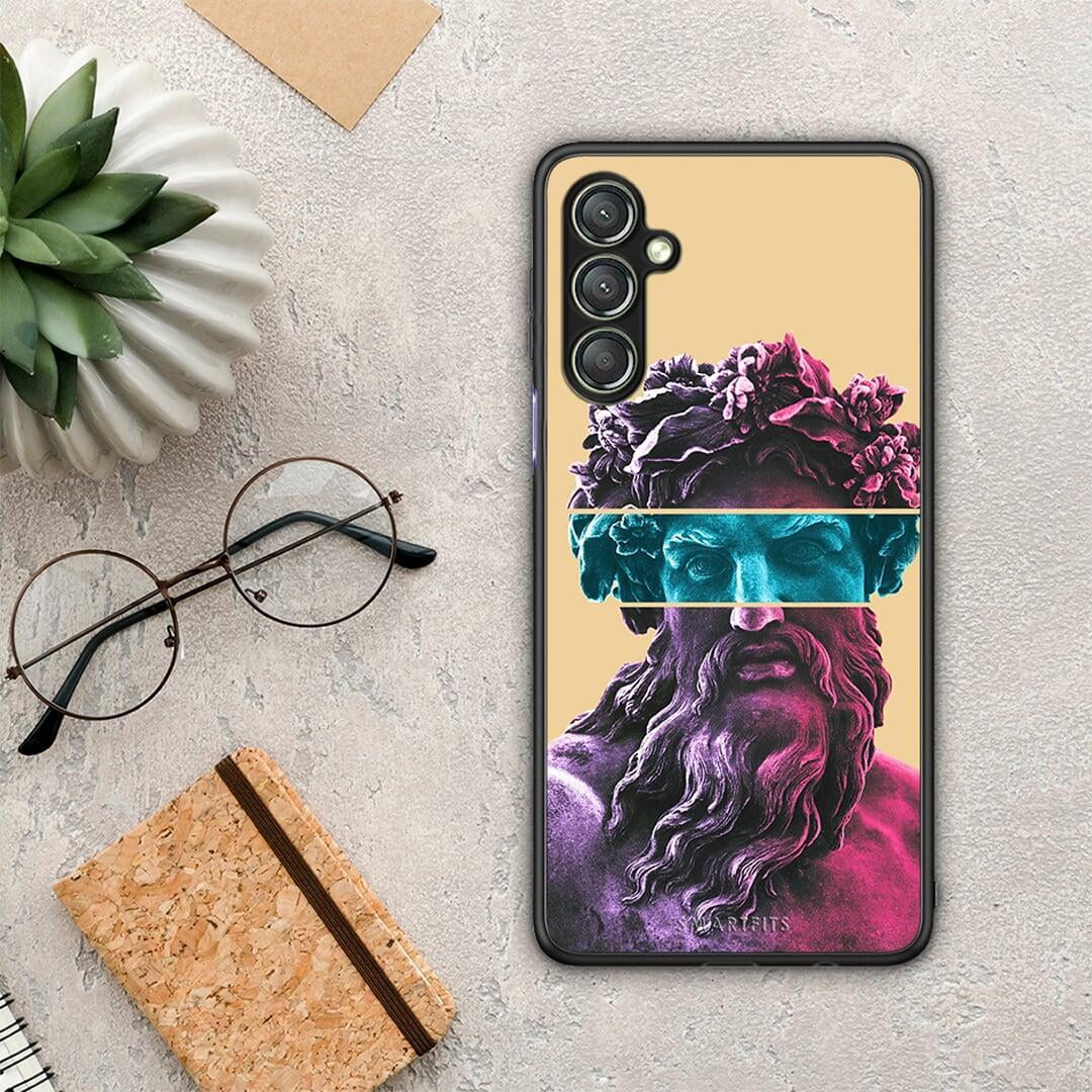 Θήκη Samsung Galaxy A24 4G Zeus Art από τη Smartfits με σχέδιο στο πίσω μέρος και μαύρο περίβλημα | Samsung Galaxy A24 4G Zeus Art Case with Colorful Back and Black Bezels