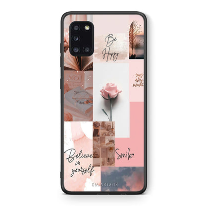 Θήκη Samsung Galaxy A31 Aesthetic Collage από τη Smartfits με σχέδιο στο πίσω μέρος και μαύρο περίβλημα | Samsung Galaxy A31 Aesthetic Collage case with colorful back and black bezels