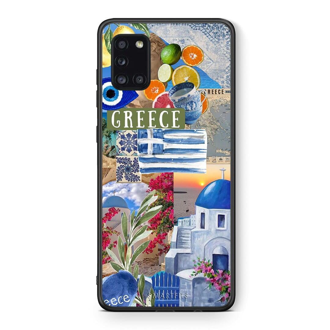Θήκη Samsung Galaxy A31 All Greek από τη Smartfits με σχέδιο στο πίσω μέρος και μαύρο περίβλημα | Samsung Galaxy A31 All Greek case with colorful back and black bezels