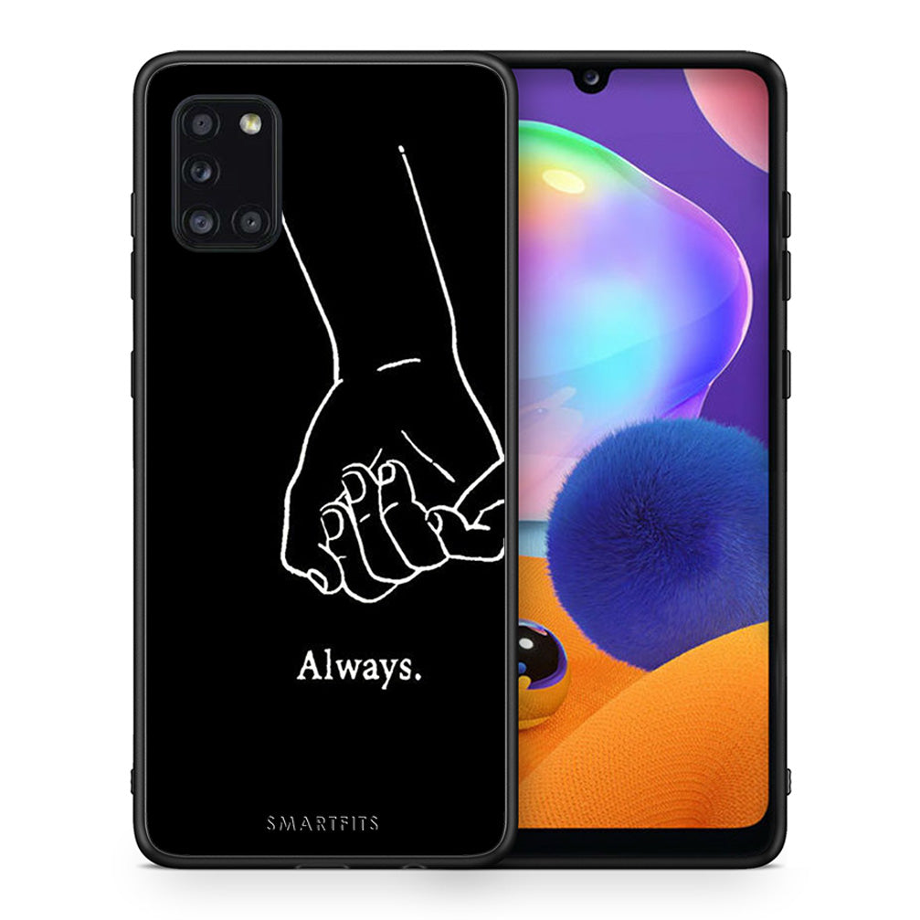 Θήκη Αγίου Βαλεντίνου Samsung Galaxy A31 Always & Forever 1 από τη Smartfits με σχέδιο στο πίσω μέρος και μαύρο περίβλημα | Samsung Galaxy A31 Always & Forever 1 case with colorful back and black bezels
