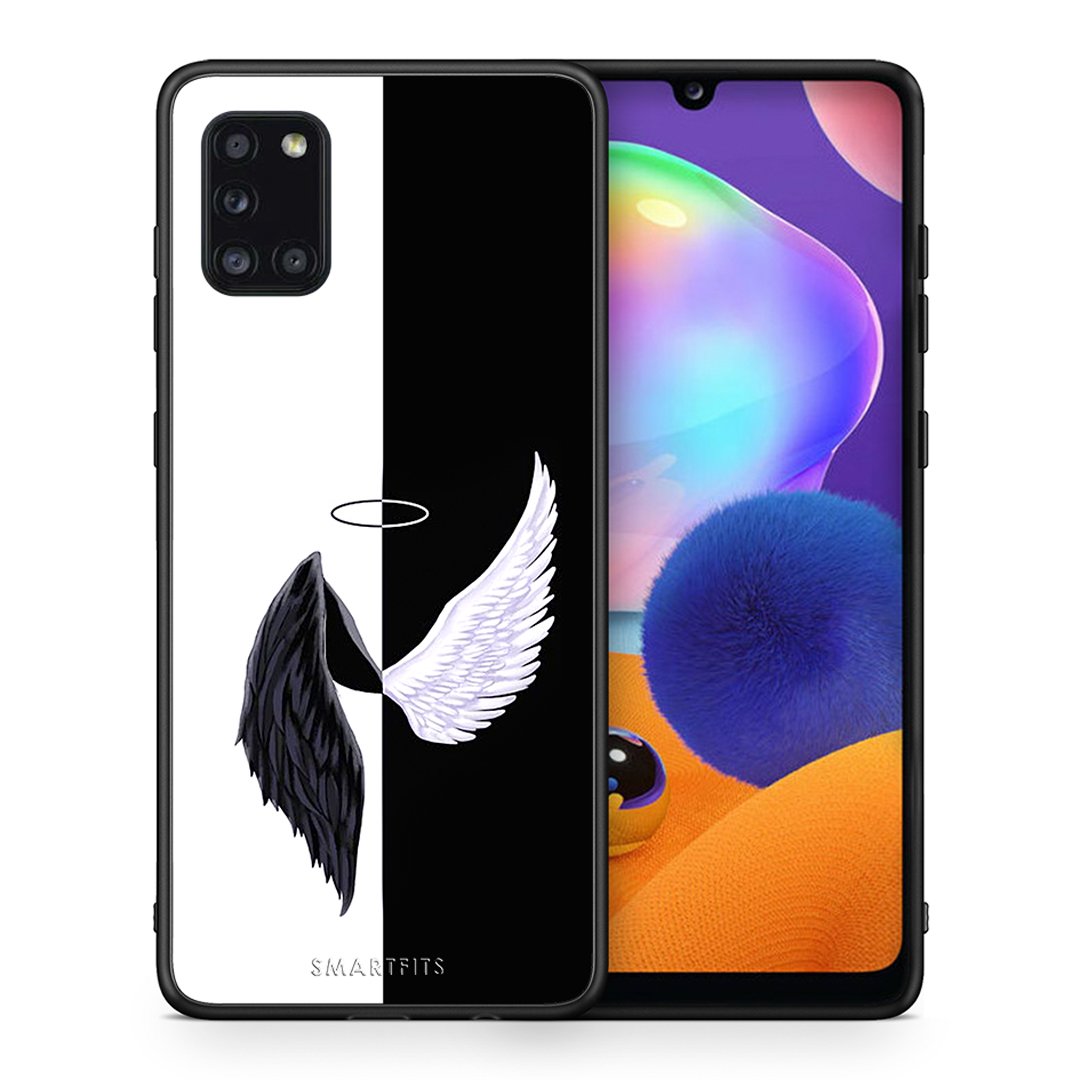 Θήκη Samsung Galaxy A31 Angels Demons από τη Smartfits με σχέδιο στο πίσω μέρος και μαύρο περίβλημα | Samsung Galaxy A31 Angels Demons case with colorful back and black bezels