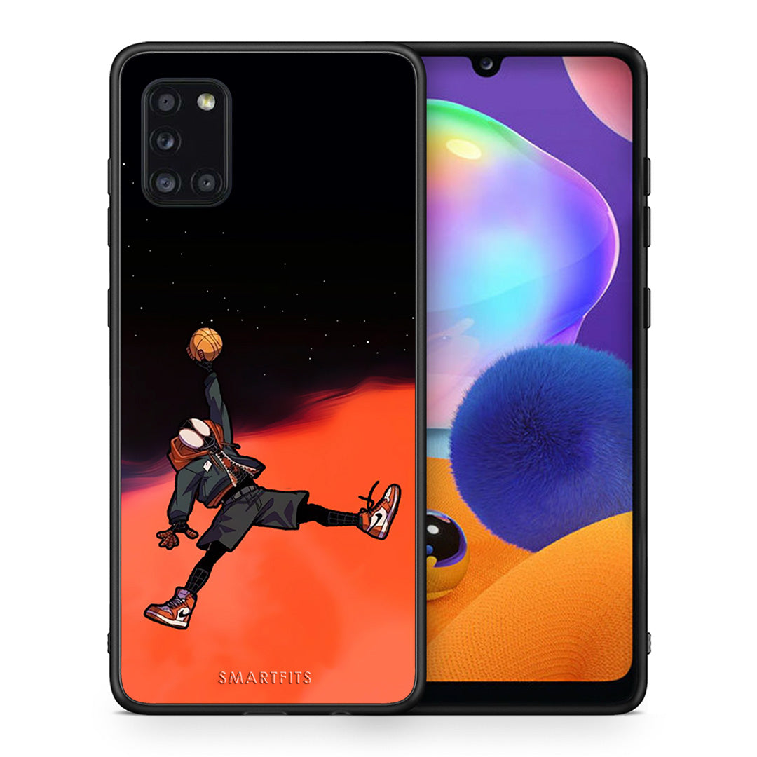Θήκη Samsung Galaxy A31 Basketball Hero από τη Smartfits με σχέδιο στο πίσω μέρος και μαύρο περίβλημα | Samsung Galaxy A31 Basketball Hero case with colorful back and black bezels