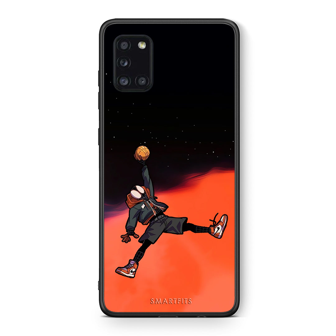 Θήκη Samsung Galaxy A31 Basketball Hero από τη Smartfits με σχέδιο στο πίσω μέρος και μαύρο περίβλημα | Samsung Galaxy A31 Basketball Hero case with colorful back and black bezels