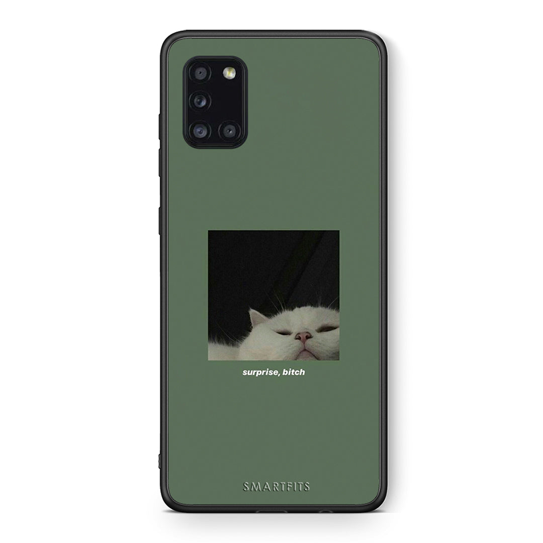 Θήκη Samsung Galaxy A31 Bitch Surprise από τη Smartfits με σχέδιο στο πίσω μέρος και μαύρο περίβλημα | Samsung Galaxy A31 Bitch Surprise case with colorful back and black bezels