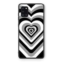 Thumbnail for Θήκη Samsung Galaxy A31 Black Hearts από τη Smartfits με σχέδιο στο πίσω μέρος και μαύρο περίβλημα | Samsung Galaxy A31 Black Hearts case with colorful back and black bezels