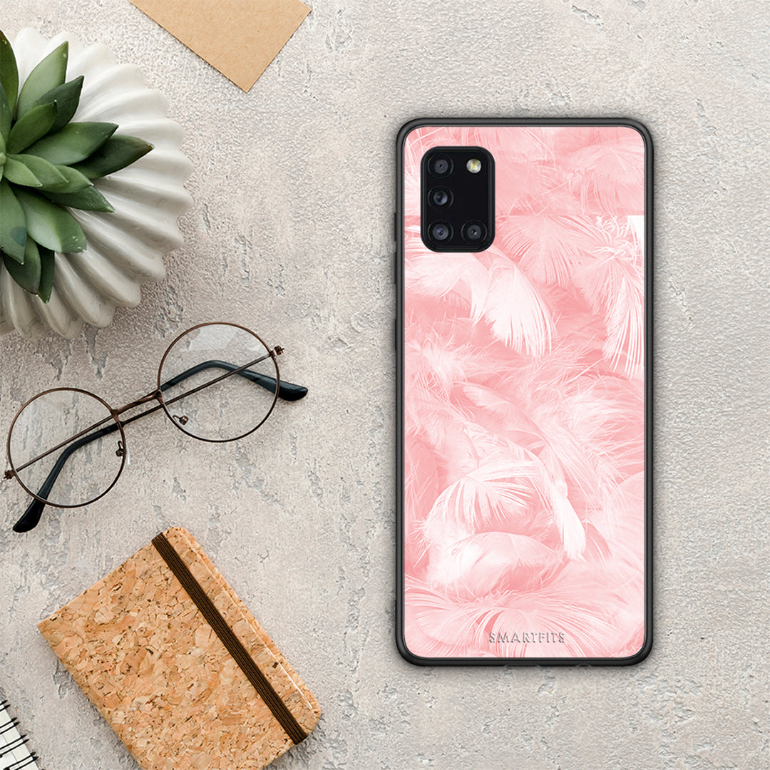 Boho Pink Feather - Samsung Galaxy A31 θήκη