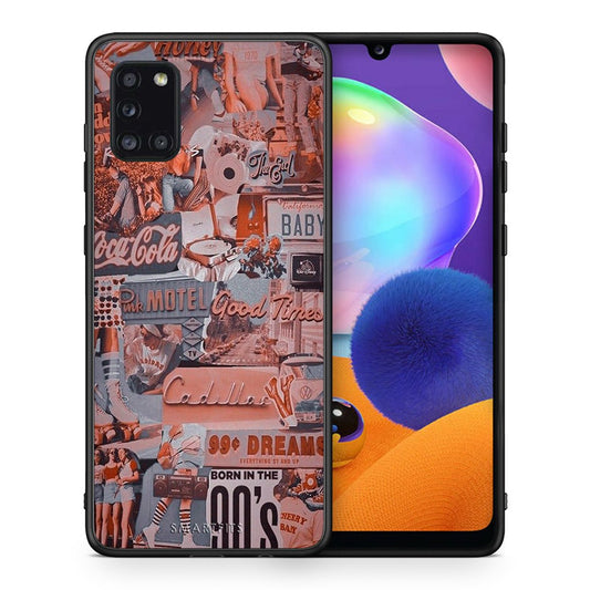 Θήκη Samsung Galaxy A31 Born In 90s από τη Smartfits με σχέδιο στο πίσω μέρος και μαύρο περίβλημα | Samsung Galaxy A31 Born In 90s case with colorful back and black bezels