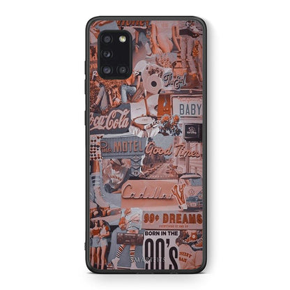 Θήκη Samsung Galaxy A31 Born In 90s από τη Smartfits με σχέδιο στο πίσω μέρος και μαύρο περίβλημα | Samsung Galaxy A31 Born In 90s case with colorful back and black bezels