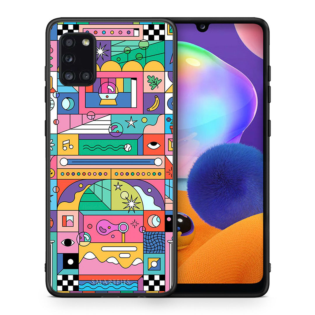 Θήκη Samsung Galaxy A31 Bubbles Soap από τη Smartfits με σχέδιο στο πίσω μέρος και μαύρο περίβλημα | Samsung Galaxy A31 Bubbles Soap case with colorful back and black bezels