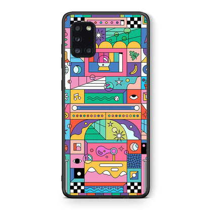 Θήκη Samsung Galaxy A31 Bubbles Soap από τη Smartfits με σχέδιο στο πίσω μέρος και μαύρο περίβλημα | Samsung Galaxy A31 Bubbles Soap case with colorful back and black bezels