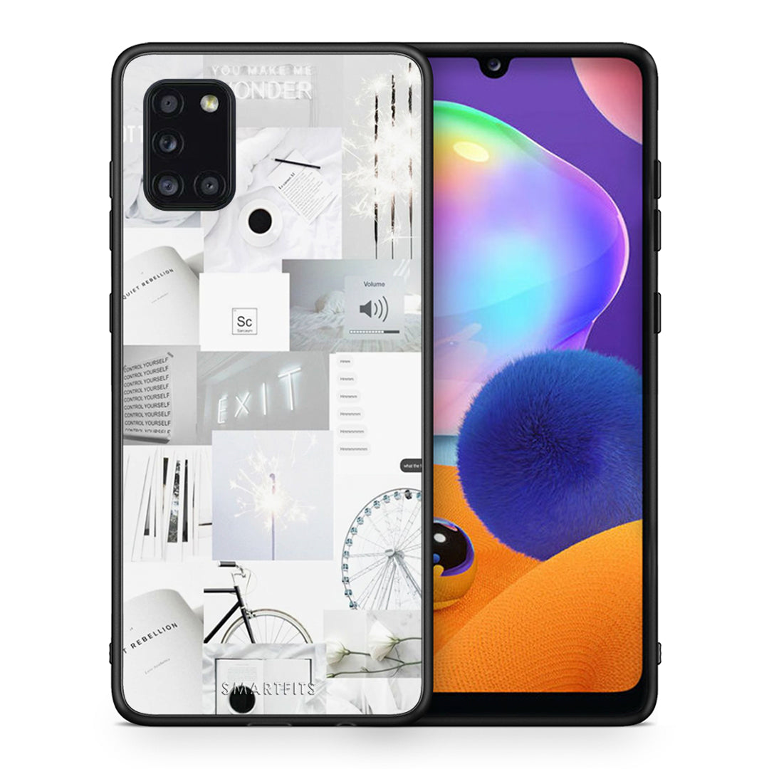 Θήκη Αγίου Βαλεντίνου Samsung Galaxy A31 Collage Make Me Wonder από τη Smartfits με σχέδιο στο πίσω μέρος και μαύρο περίβλημα | Samsung Galaxy A31 Collage Make Me Wonder case with colorful back and black bezels