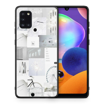 Θήκη Αγίου Βαλεντίνου Samsung Galaxy A31 Collage Make Me Wonder από τη Smartfits με σχέδιο στο πίσω μέρος και μαύρο περίβλημα | Samsung Galaxy A31 Collage Make Me Wonder case with colorful back and black bezels