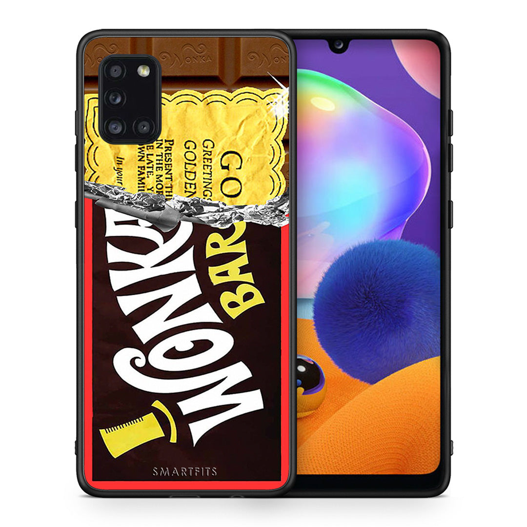 Θήκη Samsung Galaxy A31 Golden Ticket από τη Smartfits με σχέδιο στο πίσω μέρος και μαύρο περίβλημα | Samsung Galaxy A31 Golden Ticket case with colorful back and black bezels