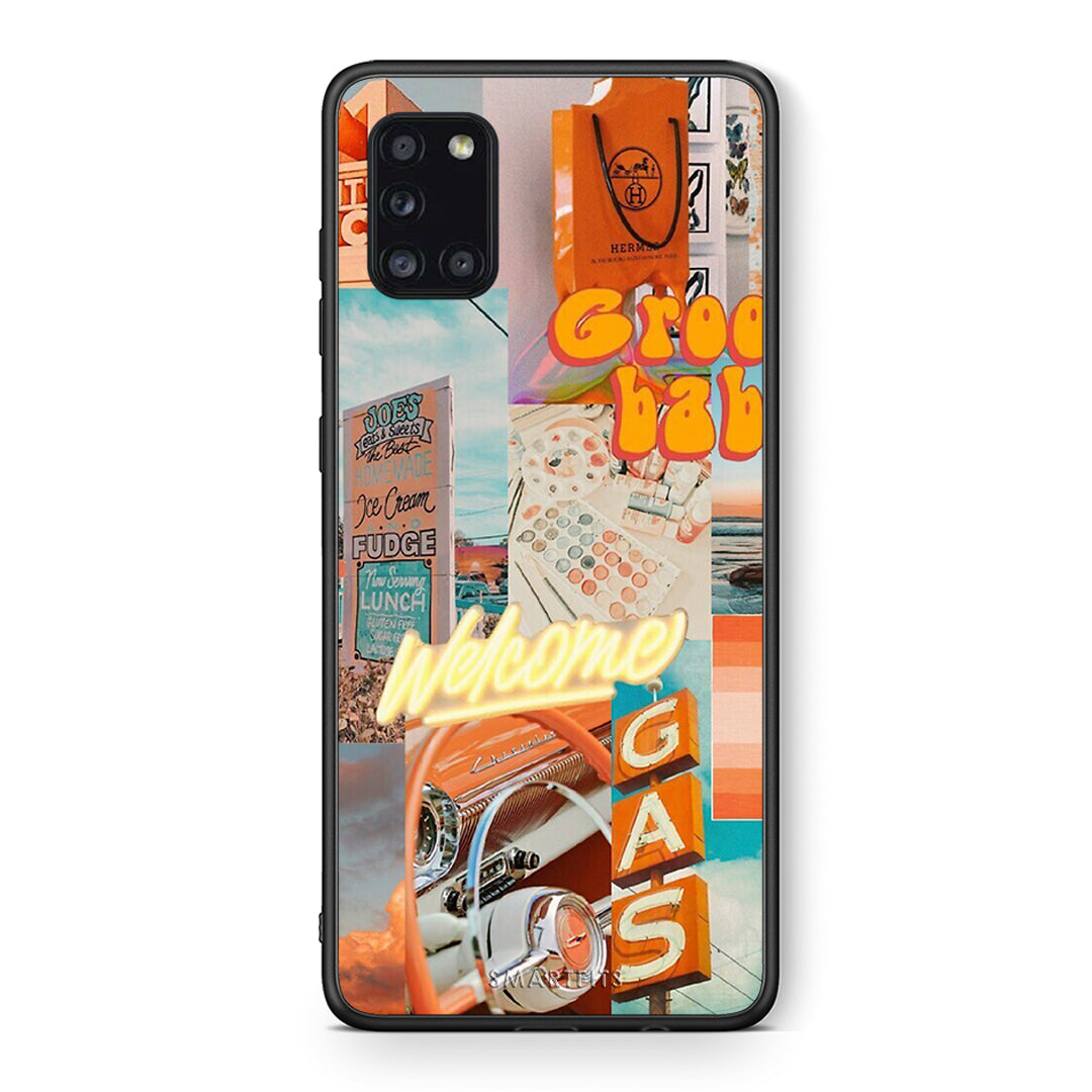 Θήκη Αγίου Βαλεντίνου Samsung Galaxy A31 Groovy Babe από τη Smartfits με σχέδιο στο πίσω μέρος και μαύρο περίβλημα | Samsung Galaxy A31 Groovy Babe case with colorful back and black bezels