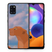 Thumbnail for Θήκη Αγίου Βαλεντίνου Samsung Galaxy A31 Lion Love 2 από τη Smartfits με σχέδιο στο πίσω μέρος και μαύρο περίβλημα | Samsung Galaxy A31 Lion Love 2 case with colorful back and black bezels