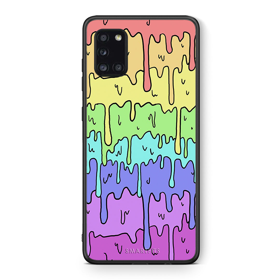 Θήκη Samsung Galaxy A31 Melting Rainbow από τη Smartfits με σχέδιο στο πίσω μέρος και μαύρο περίβλημα | Samsung Galaxy A31 Melting Rainbow case with colorful back and black bezels