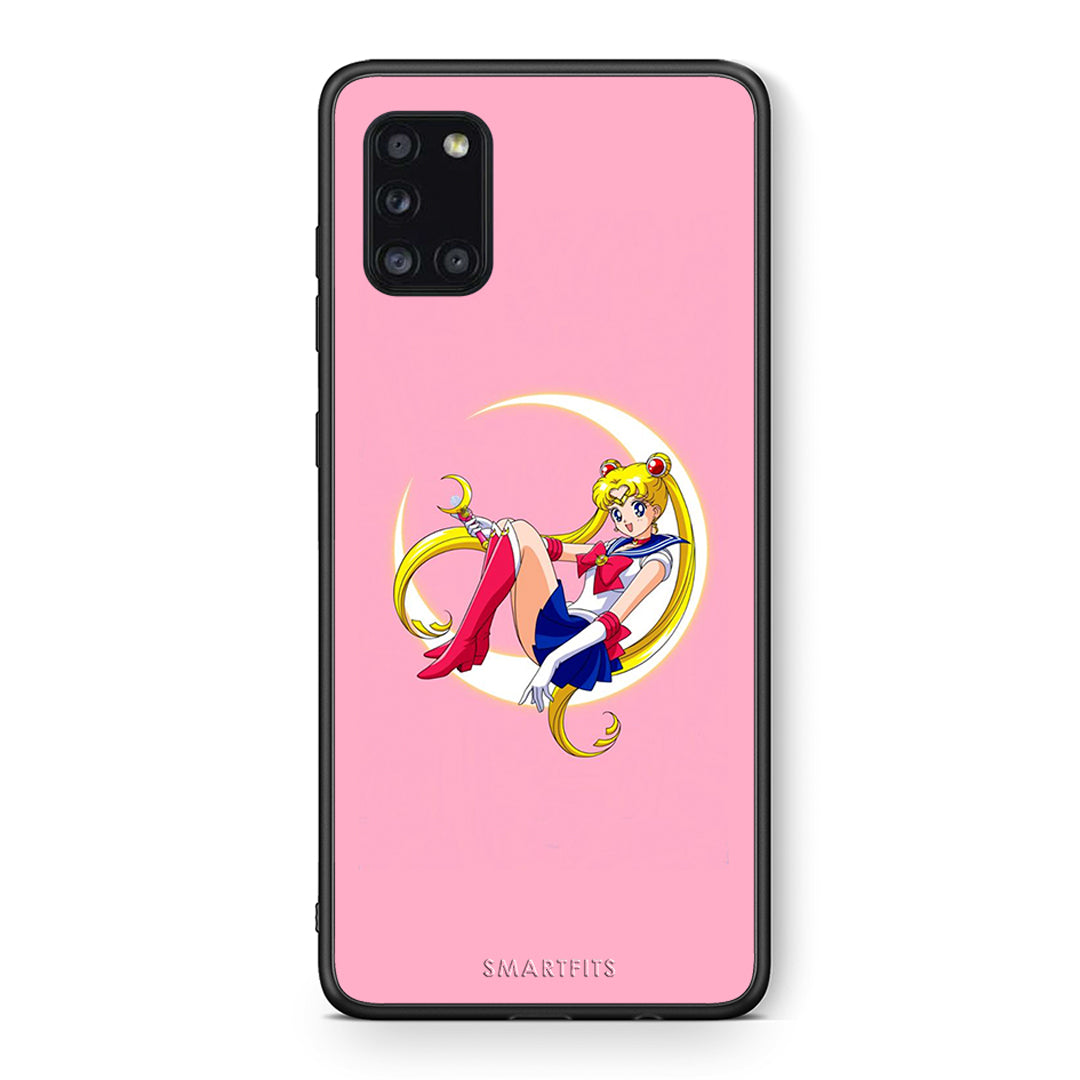 Θήκη Samsung Galaxy A31 Moon Girl από τη Smartfits με σχέδιο στο πίσω μέρος και μαύρο περίβλημα | Samsung Galaxy A31 Moon Girl case with colorful back and black bezels