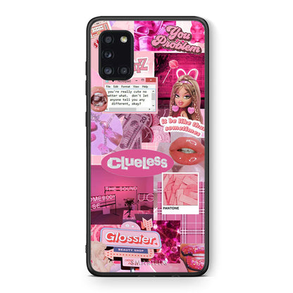 Θήκη Αγίου Βαλεντίνου Samsung Galaxy A31 Pink Love από τη Smartfits με σχέδιο στο πίσω μέρος και μαύρο περίβλημα | Samsung Galaxy A31 Pink Love case with colorful back and black bezels