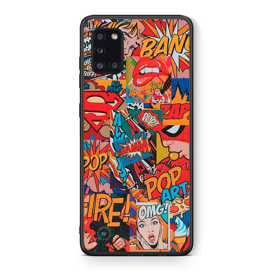 Θήκη Samsung Galaxy A31 PopArt OMG από τη Smartfits με σχέδιο στο πίσω μέρος και μαύρο περίβλημα | Samsung Galaxy A31 PopArt OMG case with colorful back and black bezels