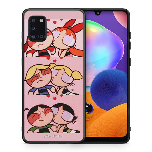 Θήκη Αγίου Βαλεντίνου Samsung Galaxy A31 Puff Love από τη Smartfits με σχέδιο στο πίσω μέρος και μαύρο περίβλημα | Samsung Galaxy A31 Puff Love case with colorful back and black bezels