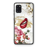 Thumbnail for Θήκη Samsung Galaxy A31 Red Lips από τη Smartfits με σχέδιο στο πίσω μέρος και μαύρο περίβλημα | Samsung Galaxy A31 Red Lips case with colorful back and black bezels