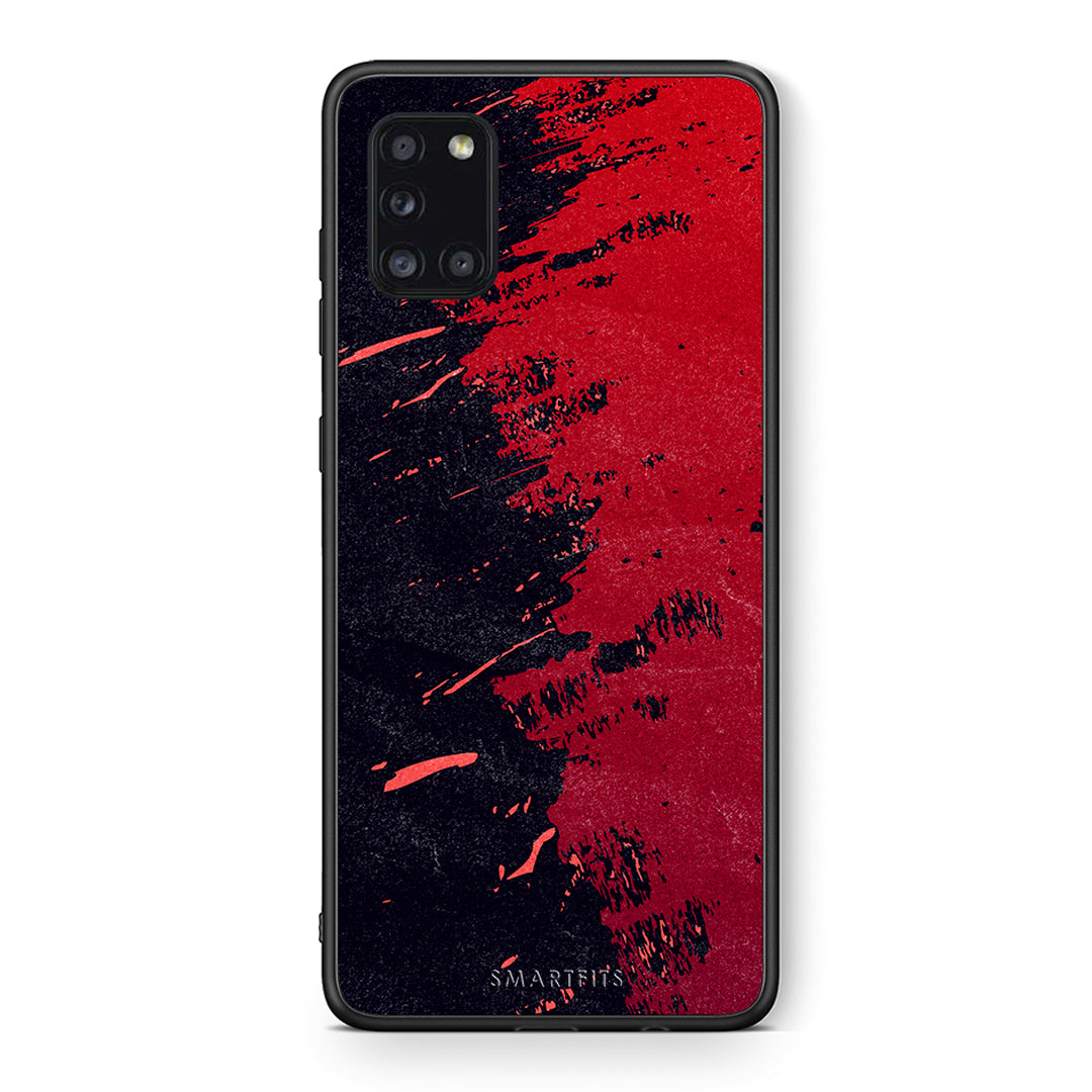 Θήκη Αγίου Βαλεντίνου Samsung Galaxy A31 Red Paint από τη Smartfits με σχέδιο στο πίσω μέρος και μαύρο περίβλημα | Samsung Galaxy A31 Red Paint case with colorful back and black bezels