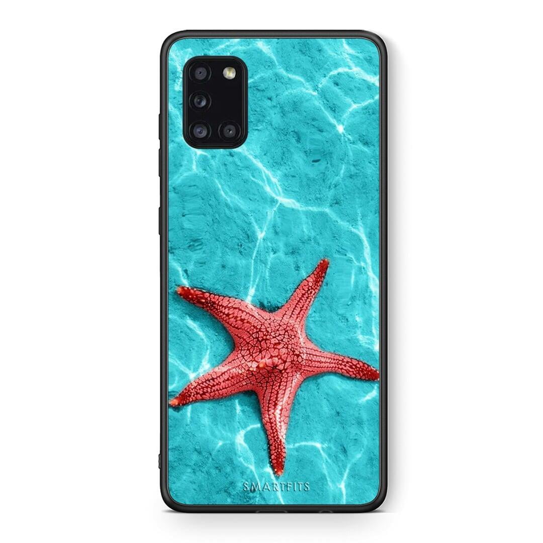 Θήκη Samsung Galaxy A31 Red Starfish από τη Smartfits με σχέδιο στο πίσω μέρος και μαύρο περίβλημα | Samsung Galaxy A31 Red Starfish case with colorful back and black bezels