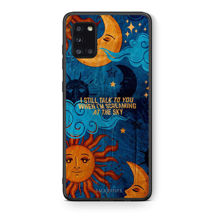 Θήκη Samsung Galaxy A31 Screaming Sky από τη Smartfits με σχέδιο στο πίσω μέρος και μαύρο περίβλημα | Samsung Galaxy A31 Screaming Sky case with colorful back and black bezels