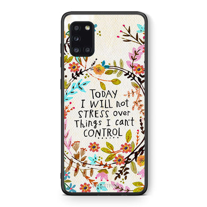 Θήκη Samsung Galaxy A31 Stress Over από τη Smartfits με σχέδιο στο πίσω μέρος και μαύρο περίβλημα | Samsung Galaxy A31 Stress Over case with colorful back and black bezels