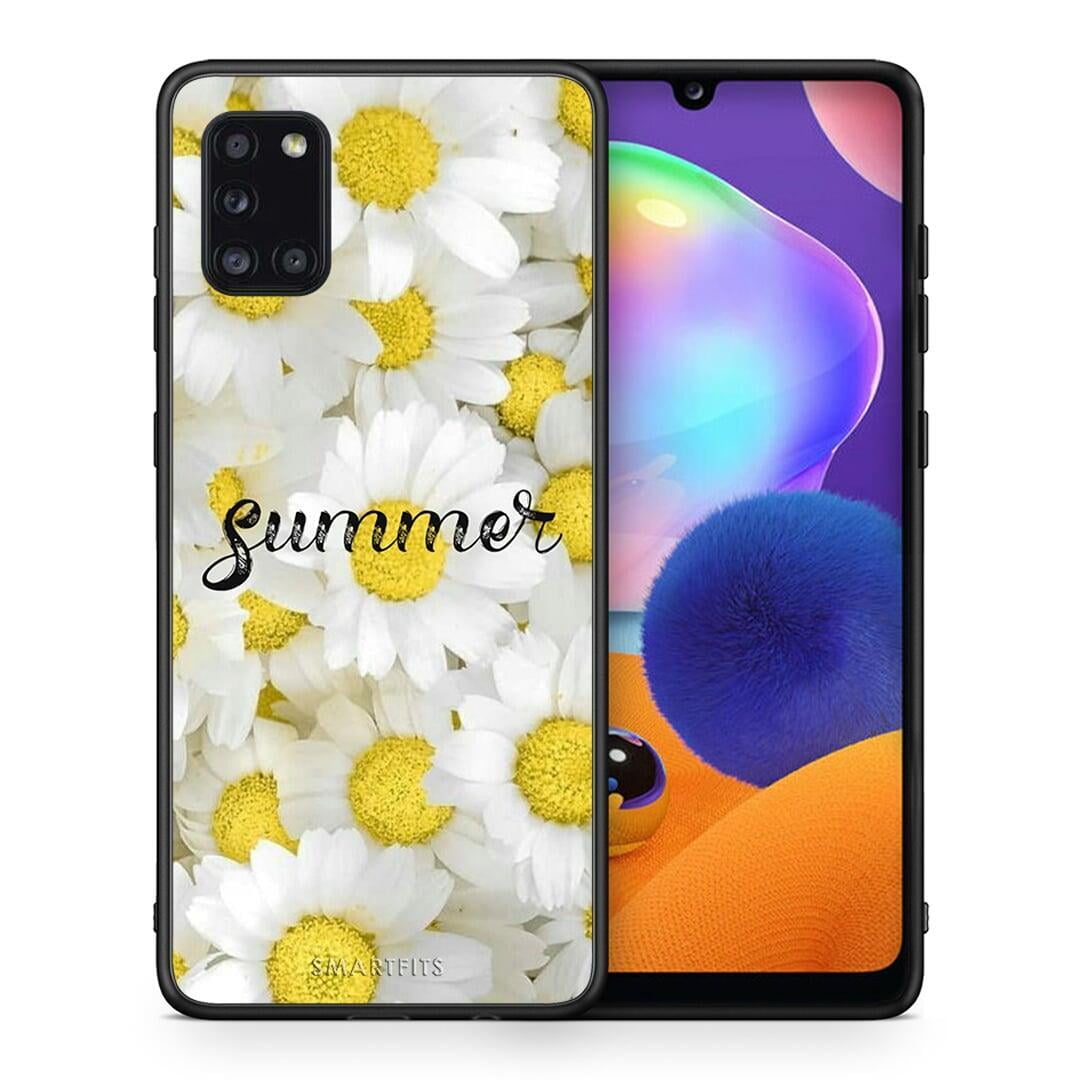 Θήκη Samsung Galaxy A31 Summer Daisies από τη Smartfits με σχέδιο στο πίσω μέρος και μαύρο περίβλημα | Samsung Galaxy A31 Summer Daisies case with colorful back and black bezels