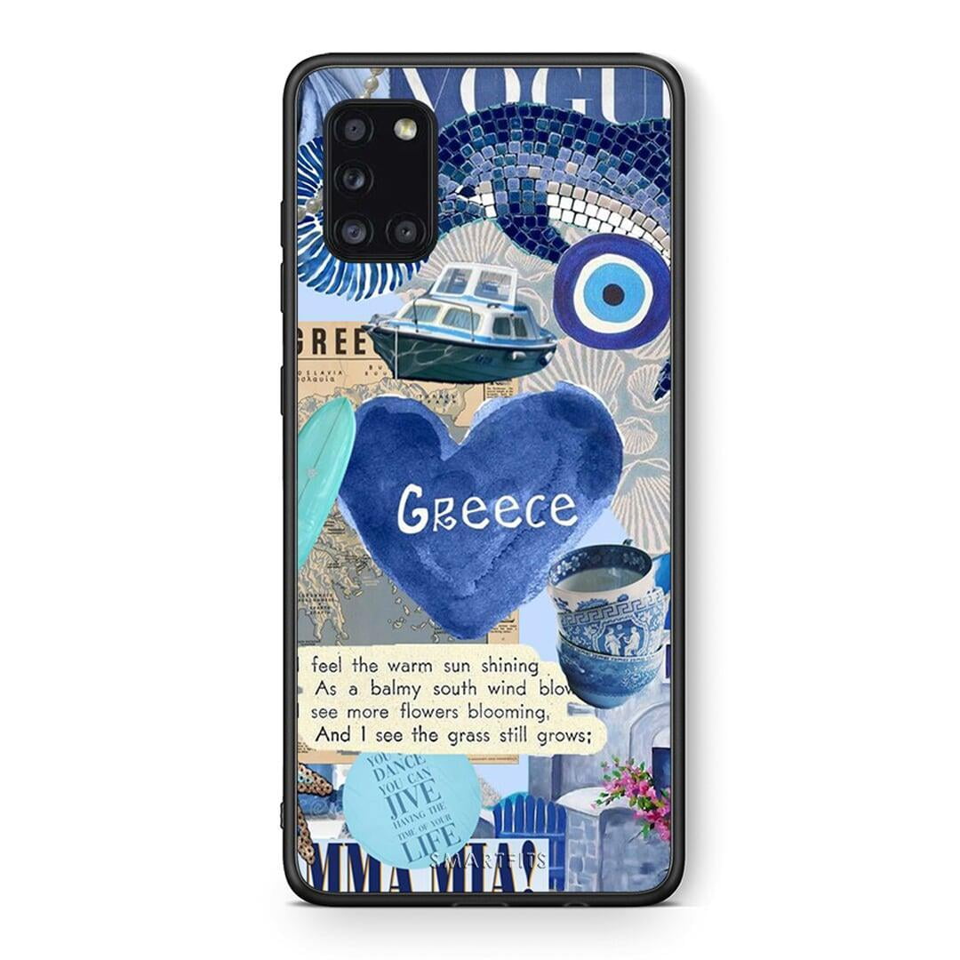 Θήκη Samsung Galaxy A31 Summer In Greece από τη Smartfits με σχέδιο στο πίσω μέρος και μαύρο περίβλημα | Samsung Galaxy A31 Summer In Greece case with colorful back and black bezels