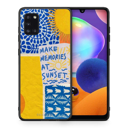 Θήκη Samsung Galaxy A31 Sunset Memories από τη Smartfits με σχέδιο στο πίσω μέρος και μαύρο περίβλημα | Samsung Galaxy A31 Sunset Memories case with colorful back and black bezels