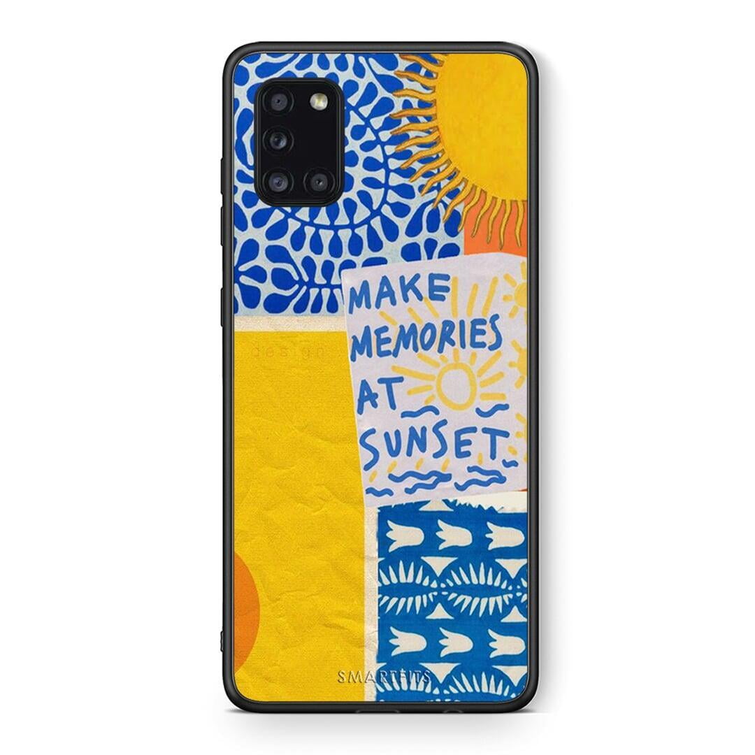 Θήκη Samsung Galaxy A31 Sunset Memories από τη Smartfits με σχέδιο στο πίσω μέρος και μαύρο περίβλημα | Samsung Galaxy A31 Sunset Memories case with colorful back and black bezels