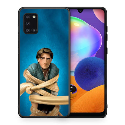 Θήκη Αγίου Βαλεντίνου Samsung Galaxy A31 Tangled 1 από τη Smartfits με σχέδιο στο πίσω μέρος και μαύρο περίβλημα | Samsung Galaxy A31 Tangled 1 case with colorful back and black bezels