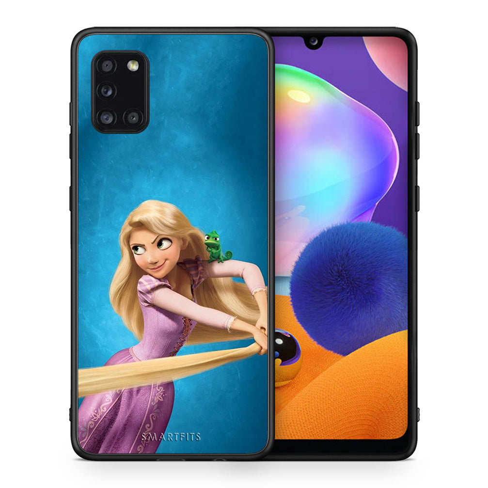 Θήκη Αγίου Βαλεντίνου Samsung Galaxy A31 Tangled 2 από τη Smartfits με σχέδιο στο πίσω μέρος και μαύρο περίβλημα | Samsung Galaxy A31 Tangled 2 case with colorful back and black bezels