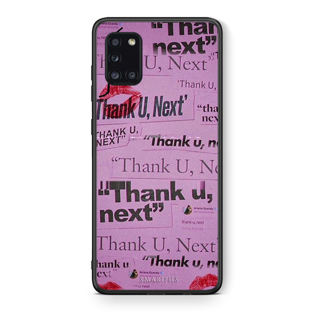 Θήκη Αγίου Βαλεντίνου Samsung Galaxy A31 Thank You Next από τη Smartfits με σχέδιο στο πίσω μέρος και μαύρο περίβλημα | Samsung Galaxy A31 Thank You Next case with colorful back and black bezels