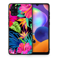 Thumbnail for Θήκη Samsung Galaxy A31 Tropical Flowers από τη Smartfits με σχέδιο στο πίσω μέρος και μαύρο περίβλημα | Samsung Galaxy A31 Tropical Flowers case with colorful back and black bezels