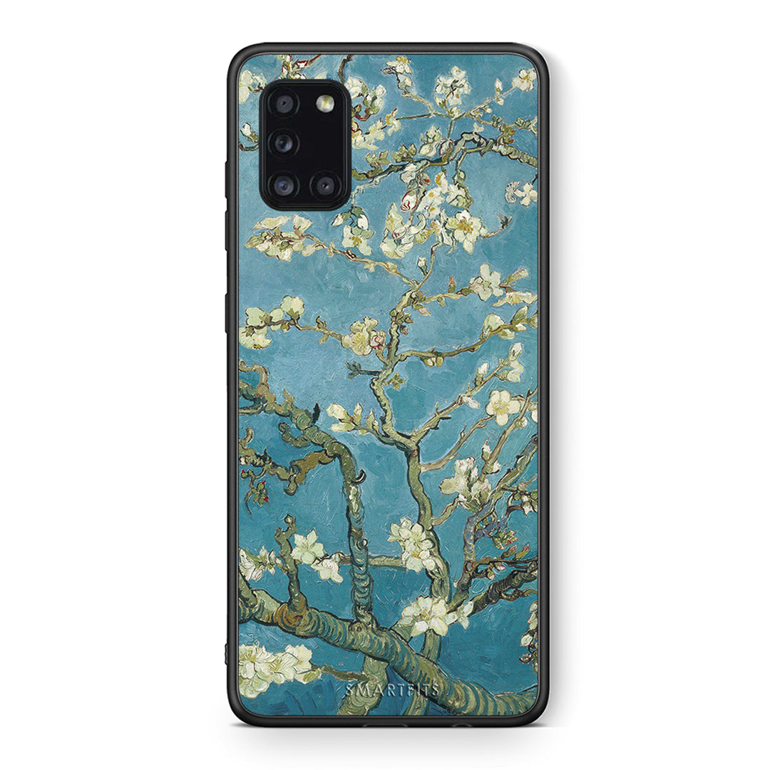 Θήκη Samsung Galaxy A31 White Blossoms από τη Smartfits με σχέδιο στο πίσω μέρος και μαύρο περίβλημα | Samsung Galaxy A31 White Blossoms case with colorful back and black bezels