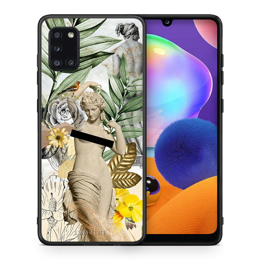 Θήκη Samsung Galaxy A31 Woman Statue από τη Smartfits με σχέδιο στο πίσω μέρος και μαύρο περίβλημα | Samsung Galaxy A31 Woman Statue case with colorful back and black bezels