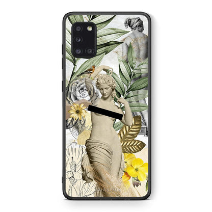 Θήκη Samsung Galaxy A31 Woman Statue από τη Smartfits με σχέδιο στο πίσω μέρος και μαύρο περίβλημα | Samsung Galaxy A31 Woman Statue case with colorful back and black bezels