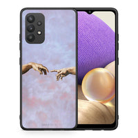 Thumbnail for Θήκη Samsung A32 4G Adam Hand από τη Smartfits με σχέδιο στο πίσω μέρος και μαύρο περίβλημα | Samsung A32 4G Adam Hand case with colorful back and black bezels