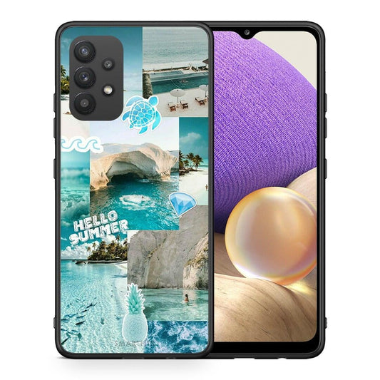 Θήκη Samsung A32 4G Aesthetic Summer από τη Smartfits με σχέδιο στο πίσω μέρος και μαύρο περίβλημα | Samsung A32 4G Aesthetic Summer case with colorful back and black bezels