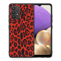 Thumbnail for Θήκη Samsung A32 4G Red Leopard Animal από τη Smartfits με σχέδιο στο πίσω μέρος και μαύρο περίβλημα | Samsung A32 4G Red Leopard Animal case with colorful back and black bezels