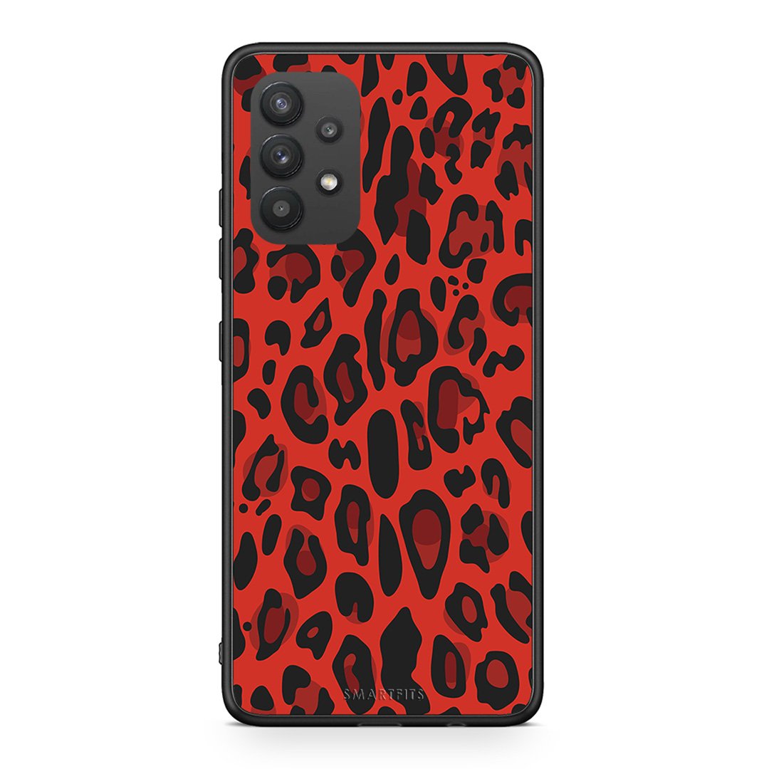 4 - Samsung A32 4G Red Leopard Animal case, cover, bumper