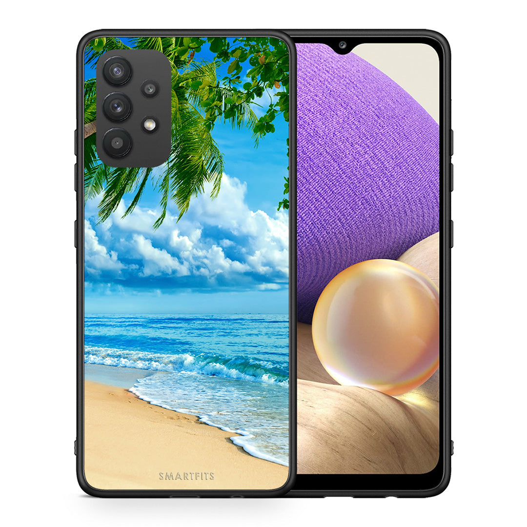 Θήκη Samsung A32 4G Beautiful Beach από τη Smartfits με σχέδιο στο πίσω μέρος και μαύρο περίβλημα | Samsung A32 4G Beautiful Beach case with colorful back and black bezels