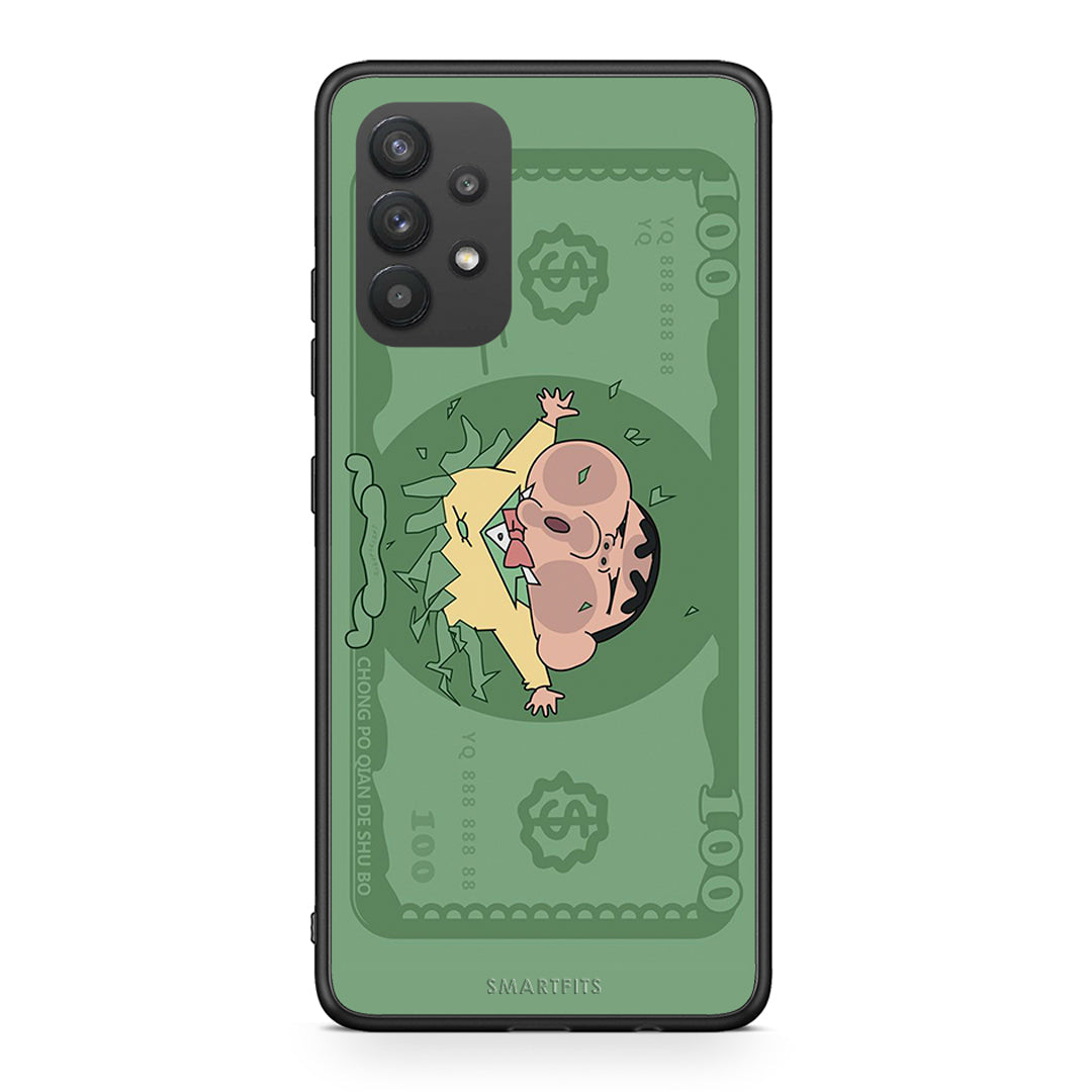 Samsung A32 4G Big Money Θήκη Αγίου Βαλεντίνου από τη Smartfits με σχέδιο στο πίσω μέρος και μαύρο περίβλημα | Smartphone case with colorful back and black bezels by Smartfits