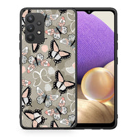 Thumbnail for Θήκη Samsung A32 4G Butterflies Boho από τη Smartfits με σχέδιο στο πίσω μέρος και μαύρο περίβλημα | Samsung A32 4G Butterflies Boho case with colorful back and black bezels